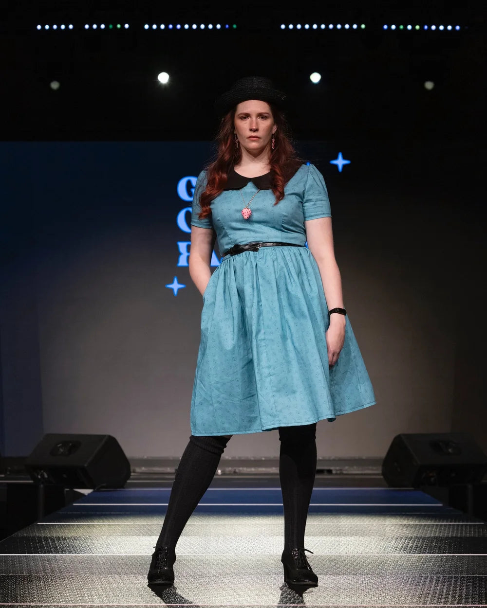 Darling Dress - Emoji Cat in Teal