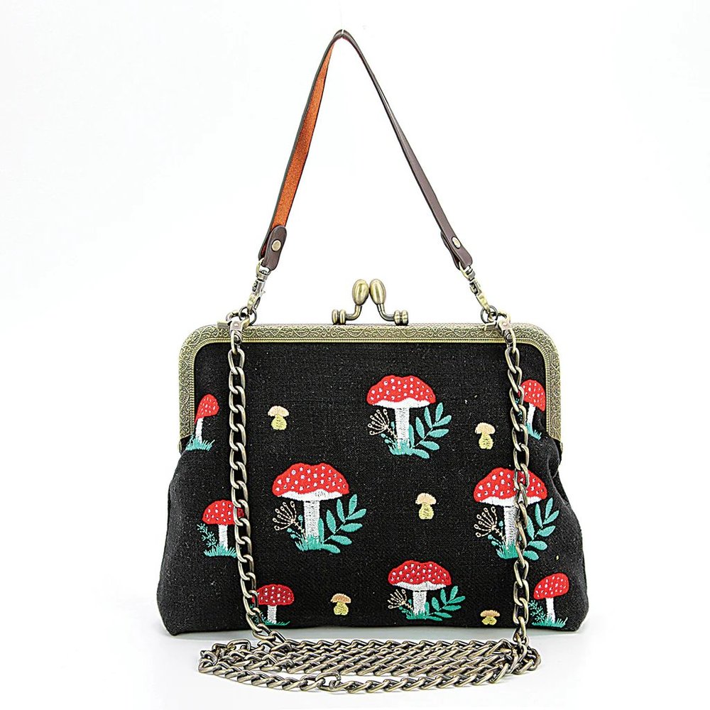Mushroom Clutch with convertable Straps