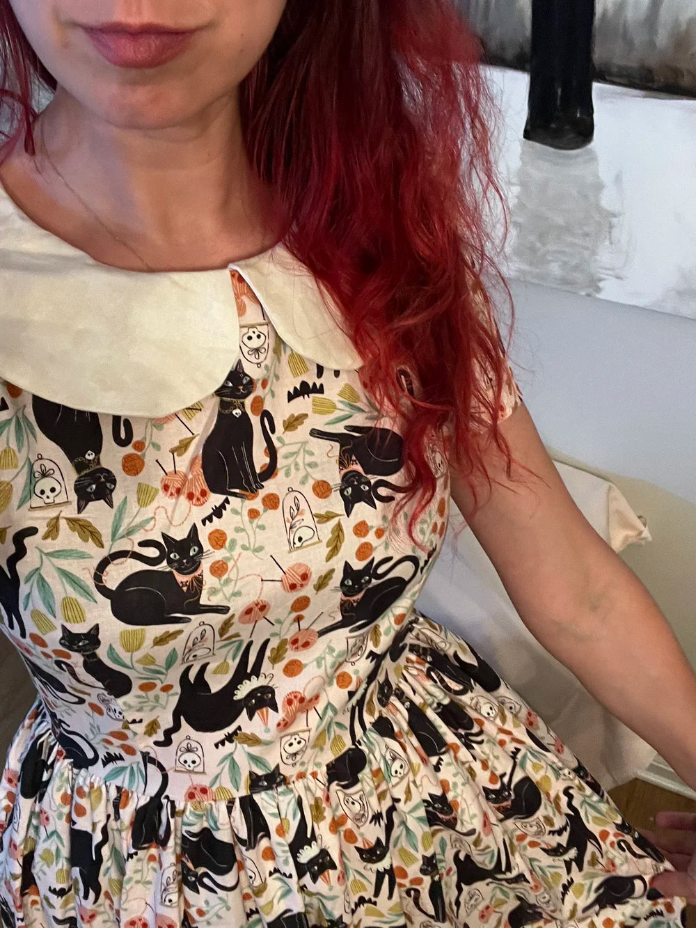 Darling Dress - Creepy Kitties in Blush
