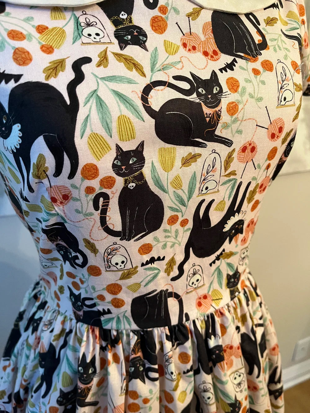 Darling Dress - Creepy Kitties in Blush