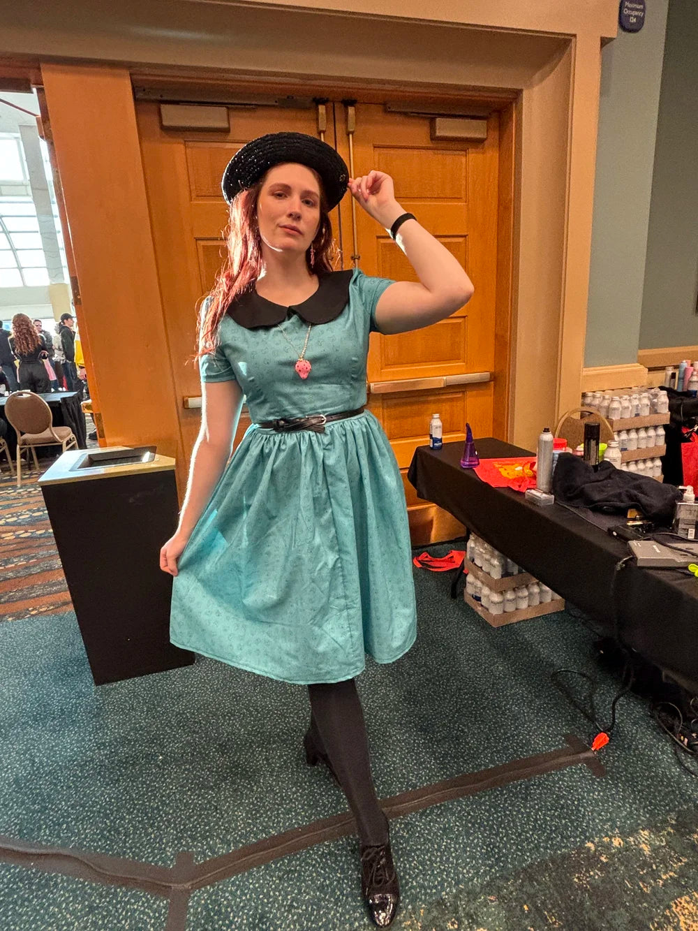 Darling Dress - Emoji Cat in Teal