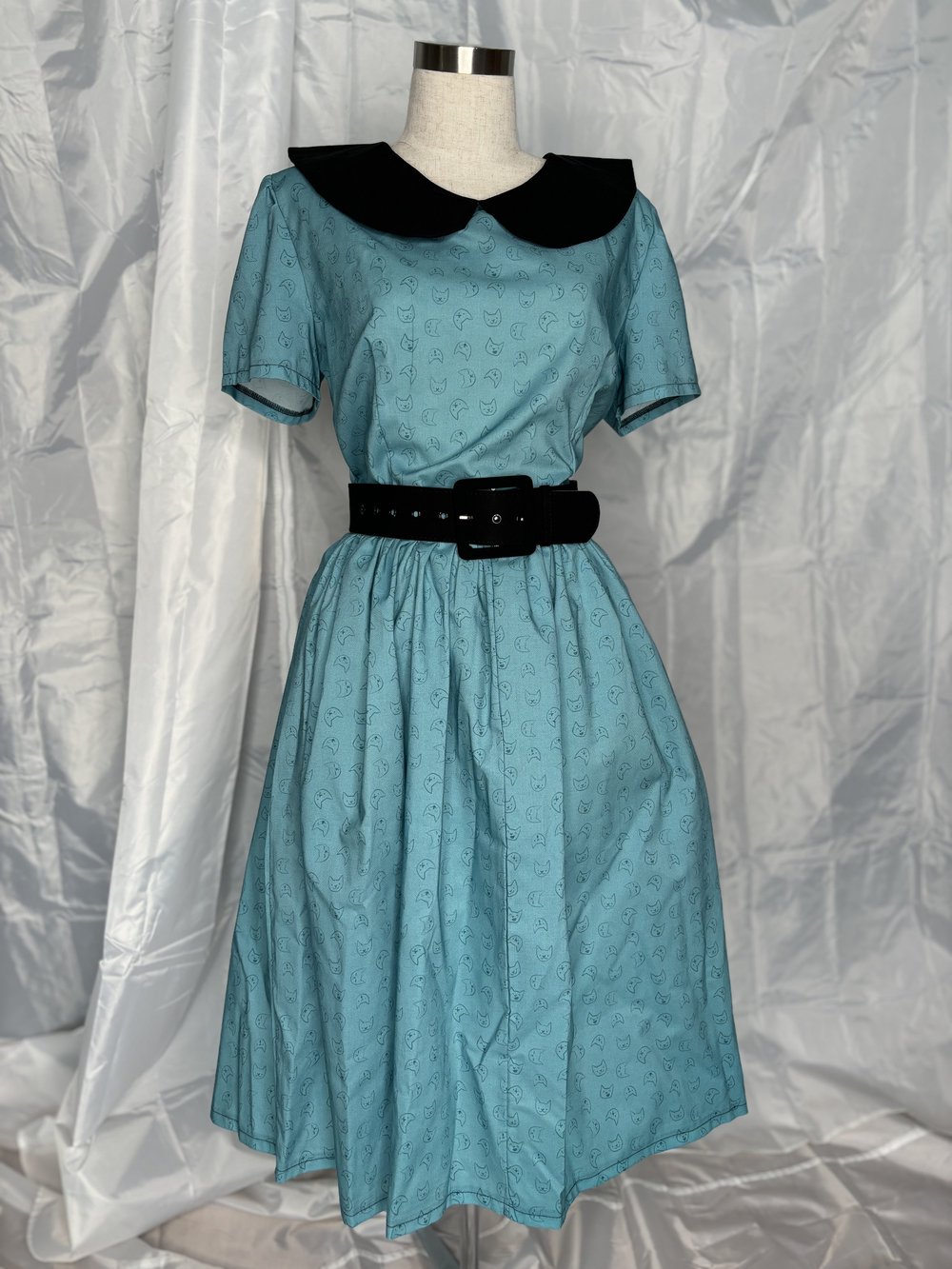 Darling Dress - Emoji Cat in Teal
