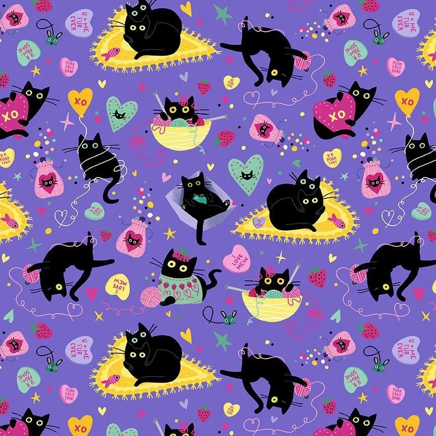 Darling Dress - Luv Cats in Royal Blue