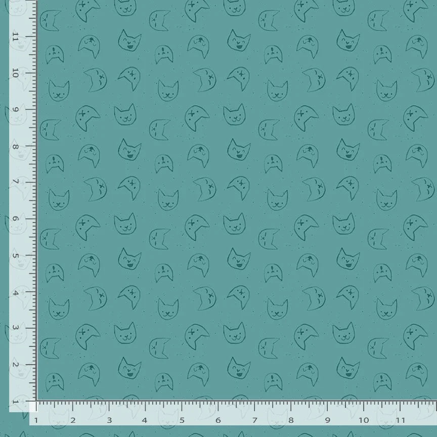 Darling Dress - Emoji Cat in Teal