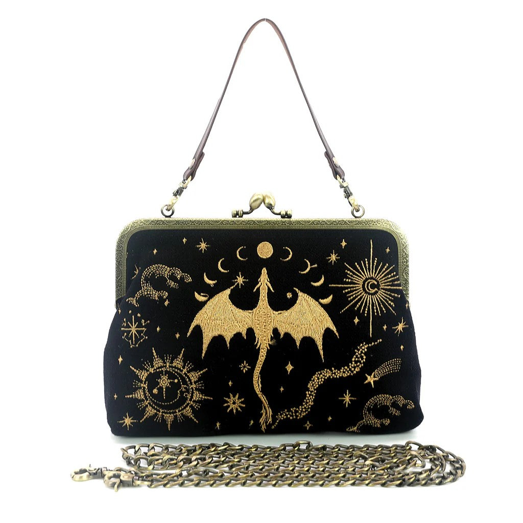 Celestial Dragon Clutch with Convertible Strap