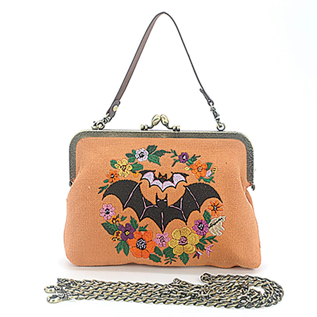Floral Bat Clutch with Convertible Strap