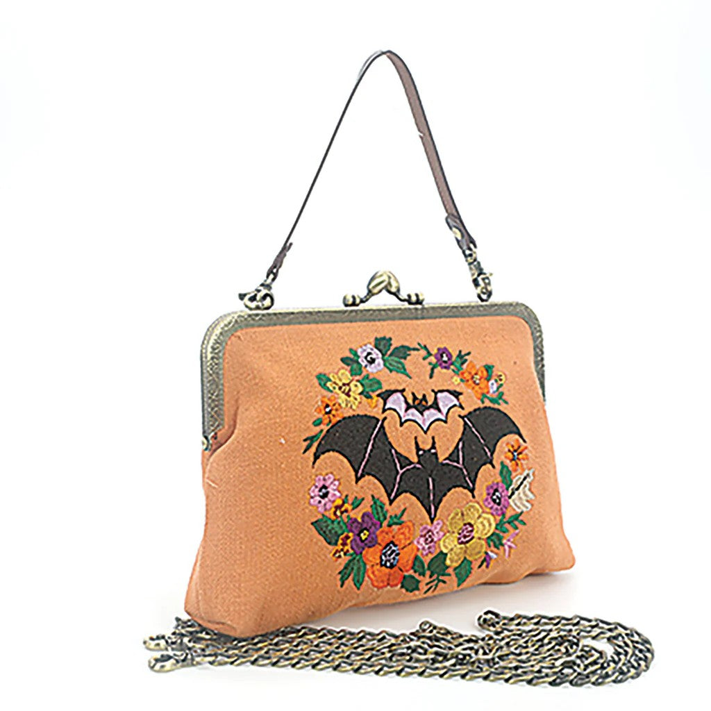 Floral Bat Clutch with Convertible Strap